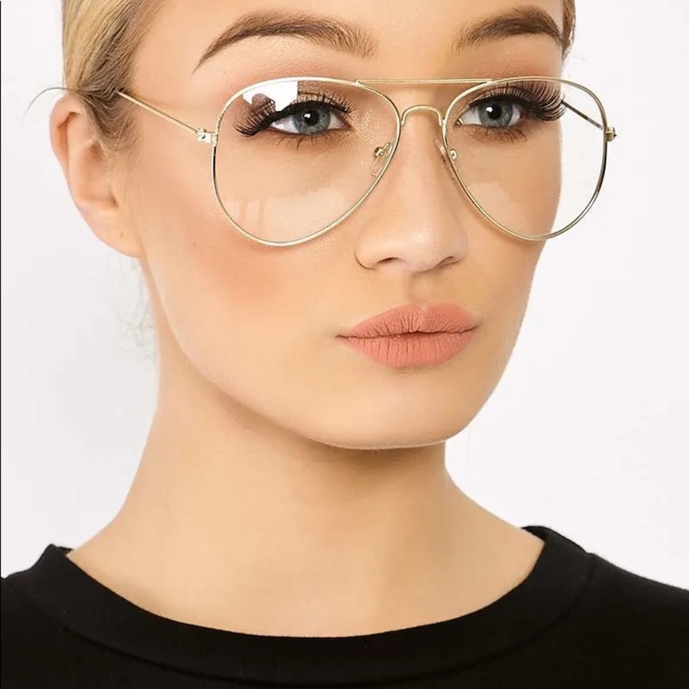 Variety Vintage Aviator/Professor Style Clear Lenses Glasses - Picture 4 of 4